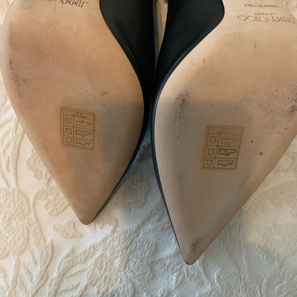 Jimmy Choo Lexx 100 Chain Trimmed Black Leather Mules NWOT - Picture 5 of 5